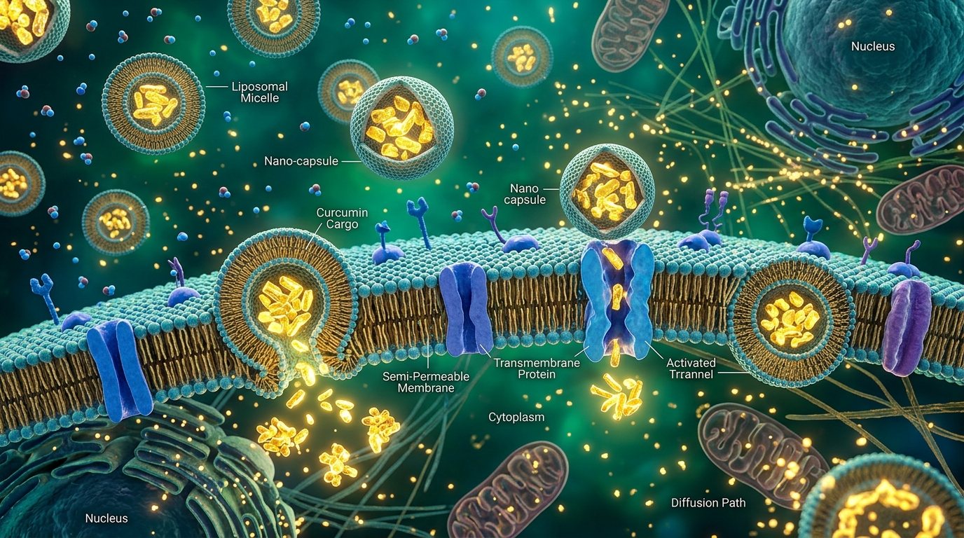 Liposomal micellar delivery vehicle crossing cellular membrane